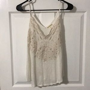 Cream delicate detailed tank